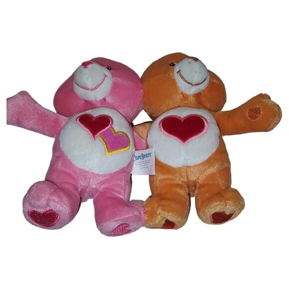 Care Bears Plush Set - Love-A-Lot & Tenderheart Bear - 8" - Soft & Cuddly - Picture 9 of 16